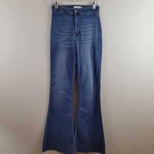 Cello high waist raw hem flare leg jeans size 7
